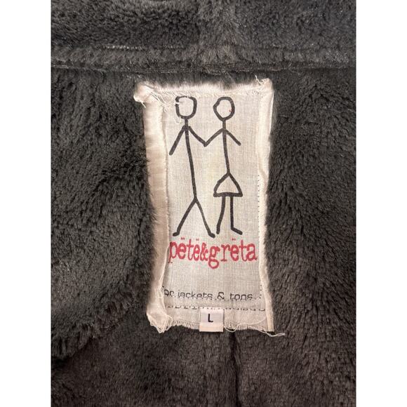 Johnny Was Jacket Large Womens Pete Greta Gray Faux Sherpa Fur - Picture 7 of 8